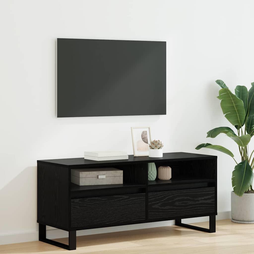 TV-skab Sort eg 100 x 34,5 x 44,5 cm Ingeniørt træ og jern billede