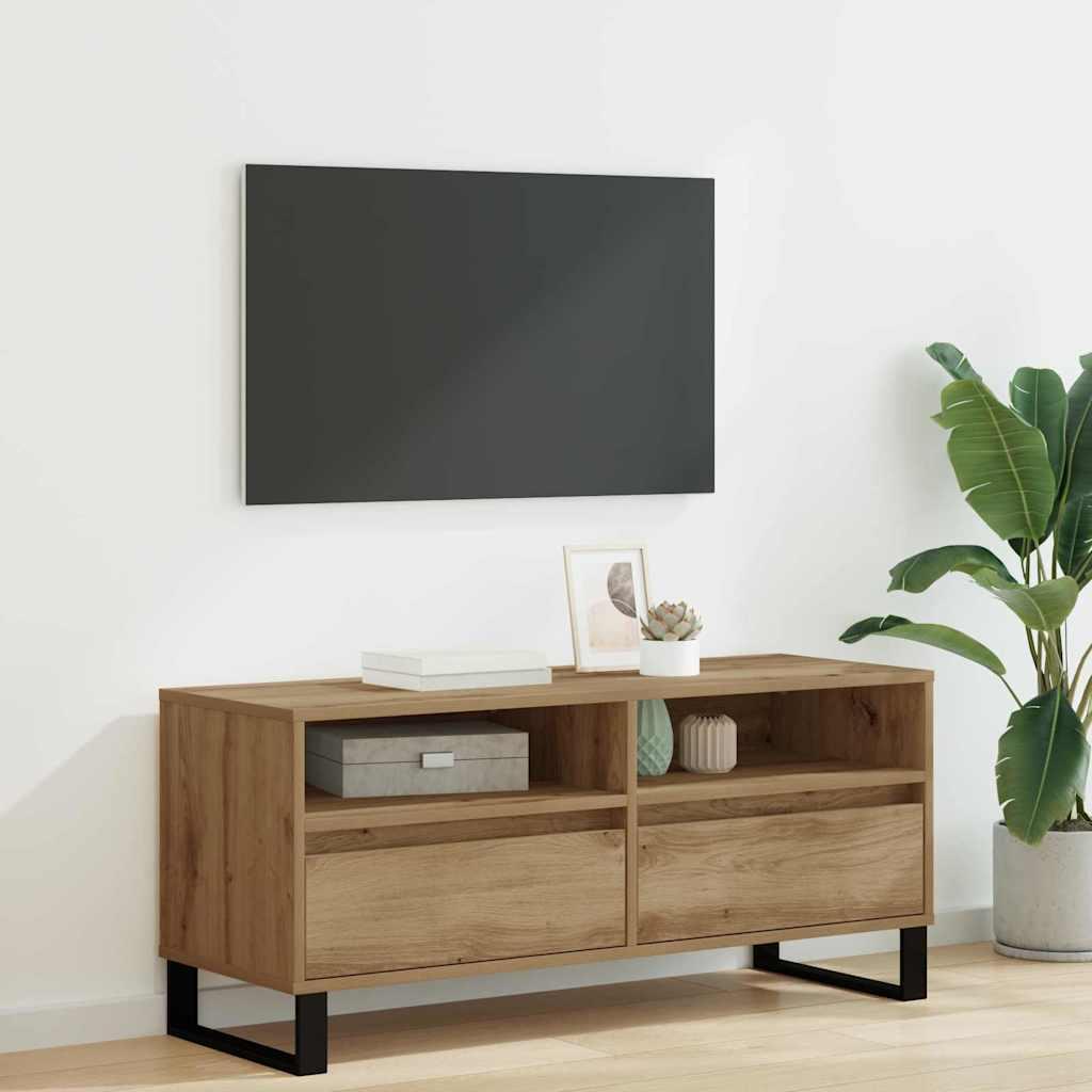 TV-skab med skuffe Artisan Egetræ 100 x 34,5 x 44,5 cm billede