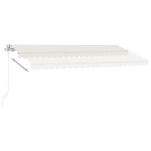 Markise m. LED-lys 400x300 cm manuel betjening cremefarvet
