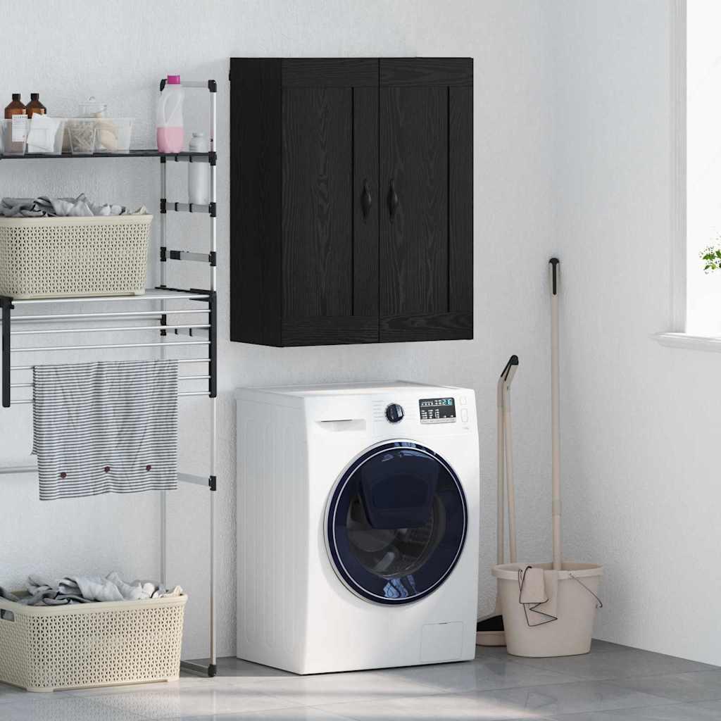 Vægskab Sort eg 69,5 x 34 x 90 cm Konstrueret træ billede