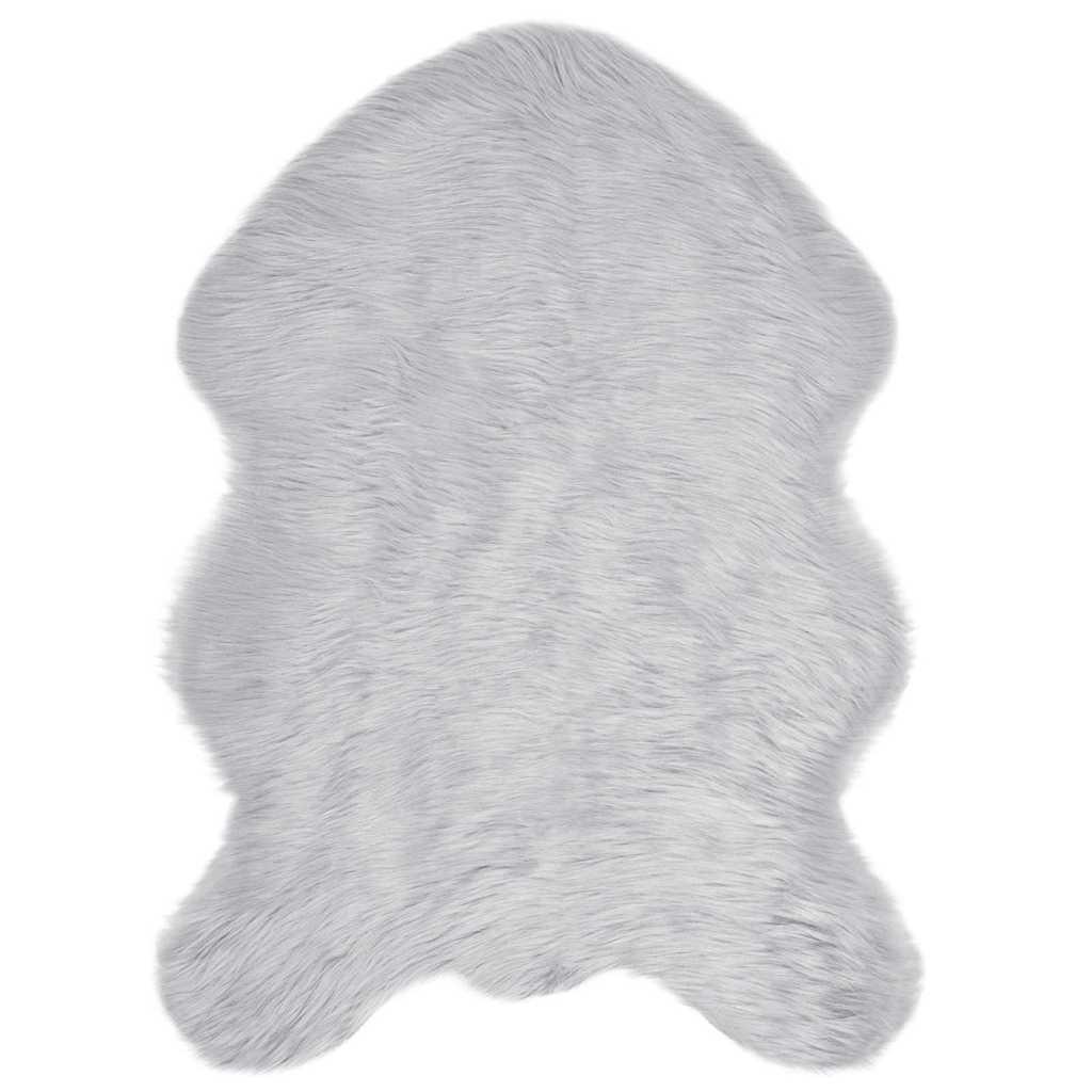 Falsk Fåreskind Tæppe Grå 60 x 90 cm Polyester billede
