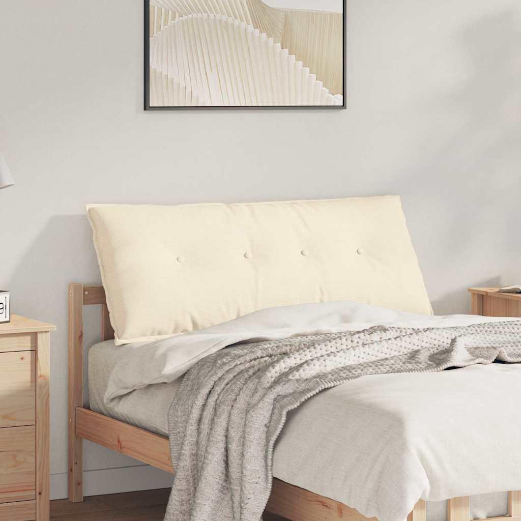 Rygpude Creme 120 x 50 cm Velourstof billede