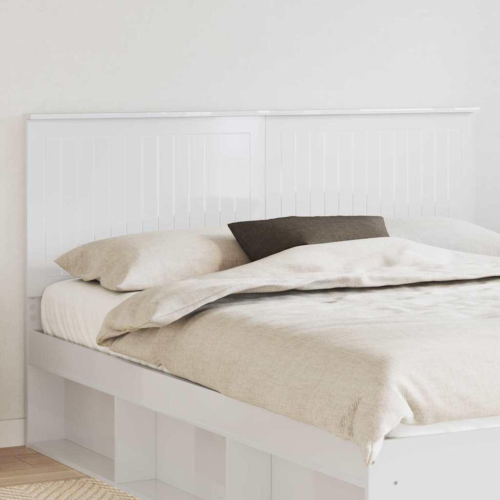 Sengegavl 160 cm - gloss hvid, konstrueret træ