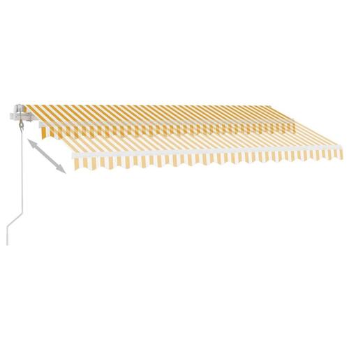 Fritstående markise 400x300 cm automatisk betjening gul og hvid