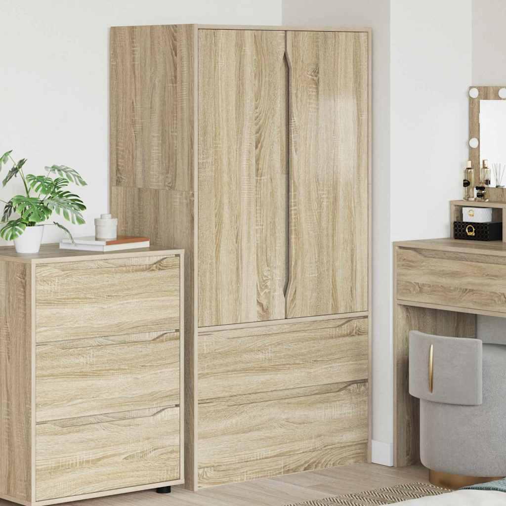 Badeværelsesskab Sonoma eg 79,5 x 49 x 156 cm Konstrueret træ billede
