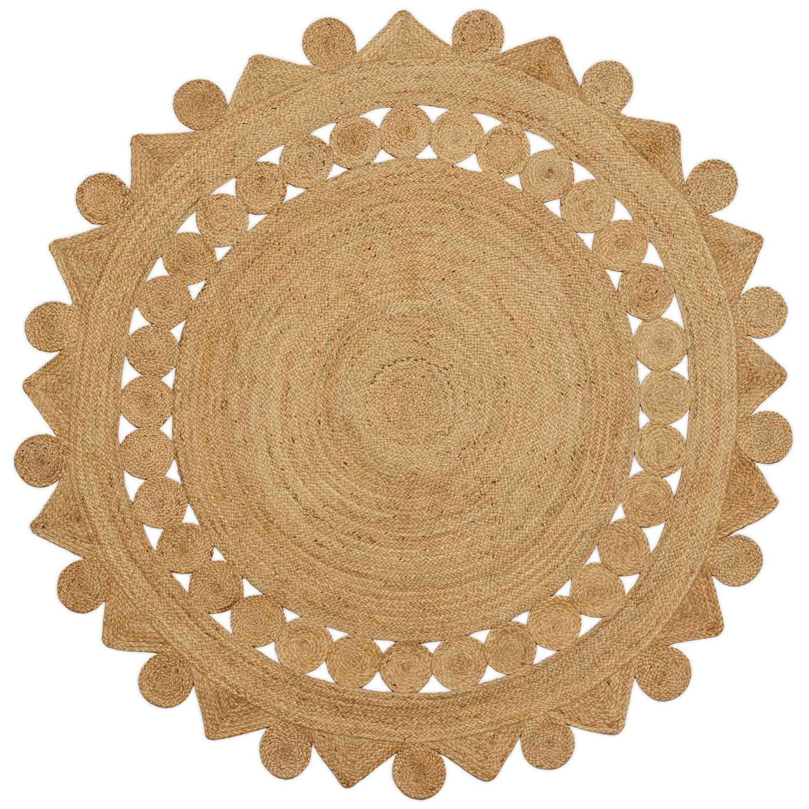 Tæppe Brun Ø 240 cm Jute billede