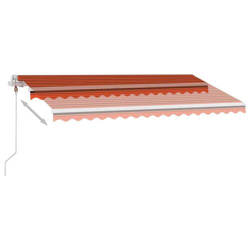 Fritstående markise 400x300 cm automatisk betjening orange/brun