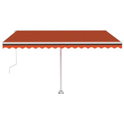 Fritstående markise 400x300 cm automatisk betjening orange/brun