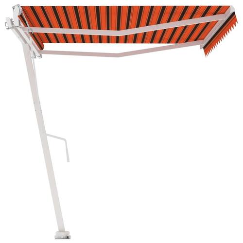 Fritstående markise 400x300 cm automatisk betjening orange/brun