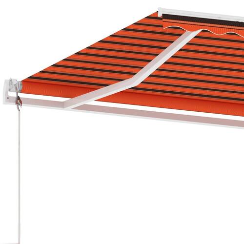 Fritstående markise 400x300 cm automatisk betjening orange/brun