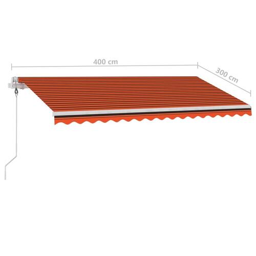 Fritstående markise 400x300 cm automatisk betjening orange/brun