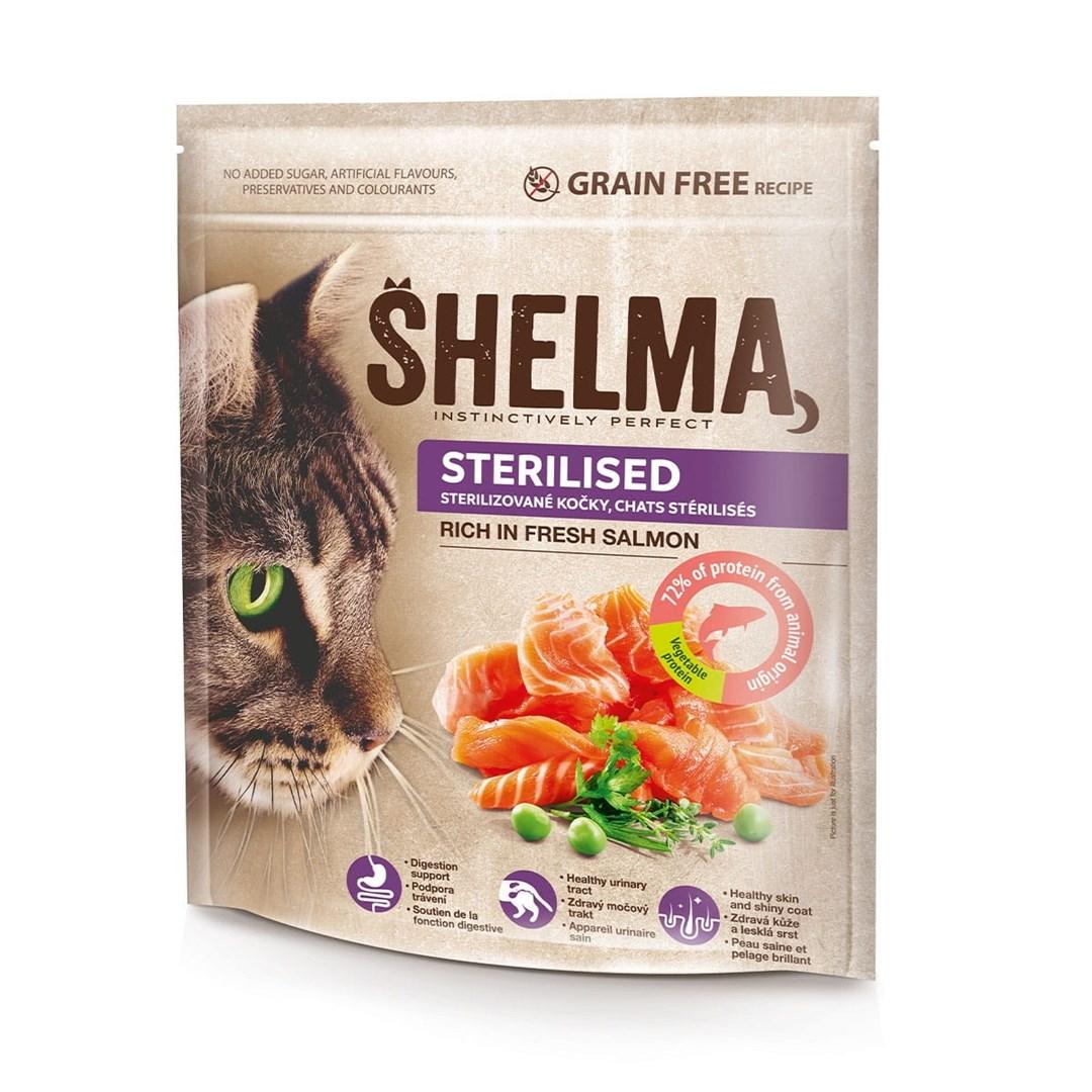 Tørfoder til kat – SHELMA Sterilised med laks 750 g billede