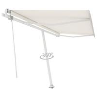 Fritstående markise 450x300 cm automatisk betjening cremefarvet