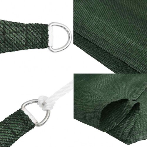 Solsejl trapez 4/5 × 3 m - HDPE 160 g/m², mørkegrøn