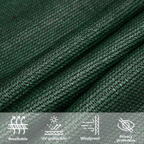 Solsejl trapez 4/5 × 3 m - HDPE 160 g/m², mørkegrøn