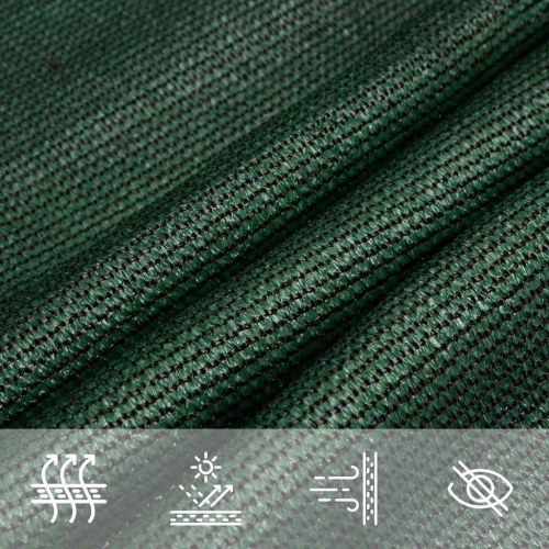 Solsejl trekant 5×7×7 m - HDPE 160 g/m², mørkegrøn