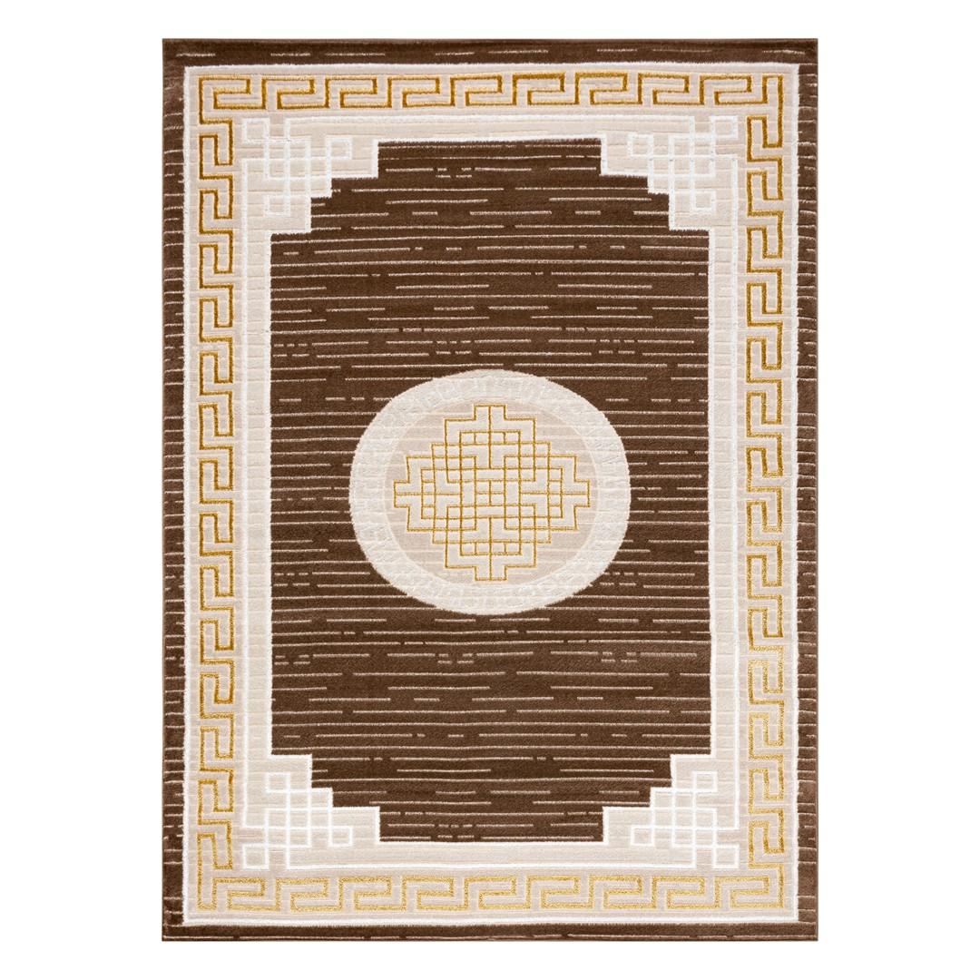 Gulvtæppe - Hakano Trex Greek 2, beige/brun, 140×190 cm billede