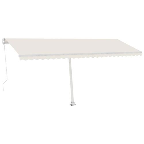 Fritstående markise 500x300 cm manuel betjening cremefarvet