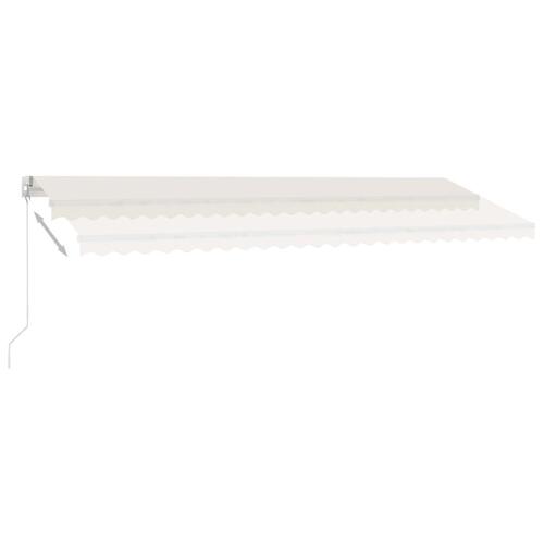 Markise m. LED-lys 500x300 cm manuel betjening cremefarvet