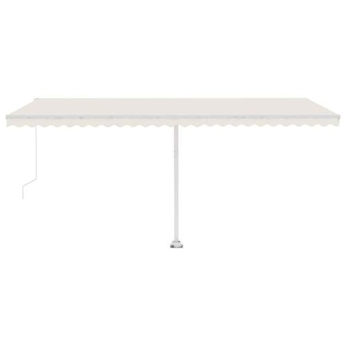 Markise m. LED-lys 500x300 cm manuel betjening cremefarvet