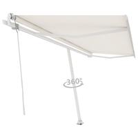 Fritstående markise 500x300 cm automatisk betjening cremefarvet