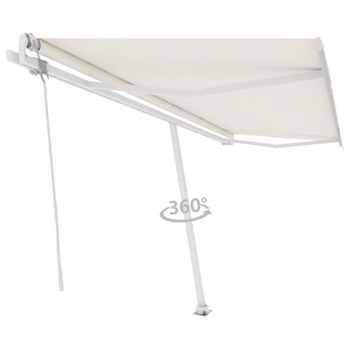 Fritstående markise 500x300 cm automatisk betjening cremefarvet