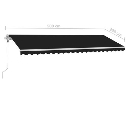 Fritstående markise 500x300 cm automatisk betjening antracitgrå