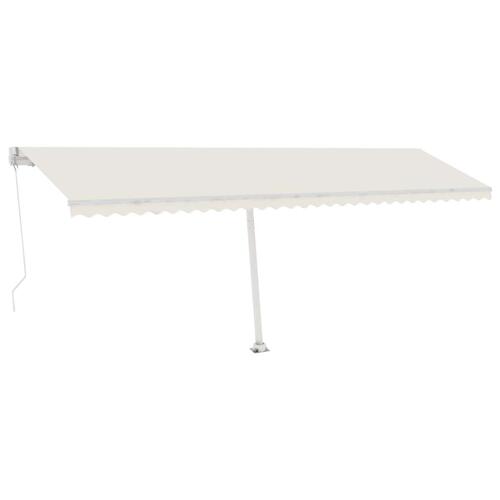 Fritstående markise 600x300 cm manuel betjening cremefarvet