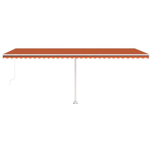 Fritstående markise 600x300 cm manuel betjening orange/brun