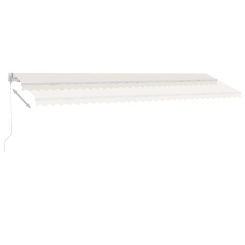 Markise m. LED-lys 600x300 cm manuel betjening cremefarvet