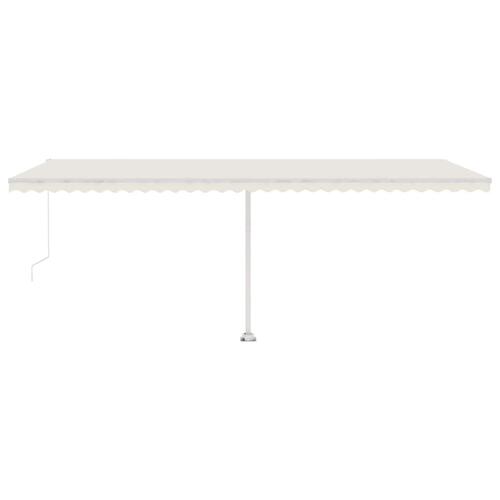 Markise m. LED-lys 600x300 cm manuel betjening cremefarvet