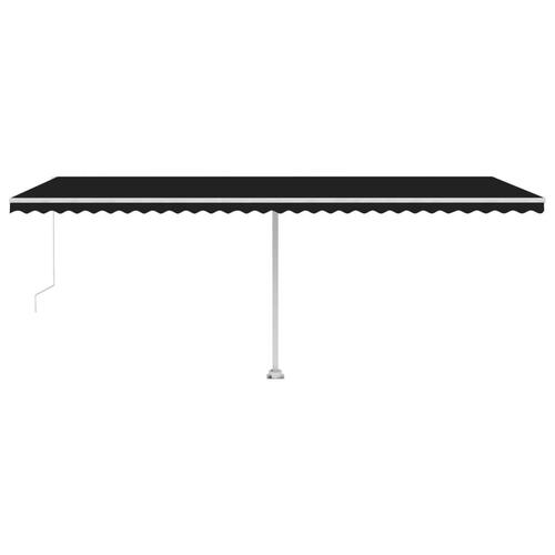 Markise m. LED-lys 600x300 cm manuel betjening antracitgrå