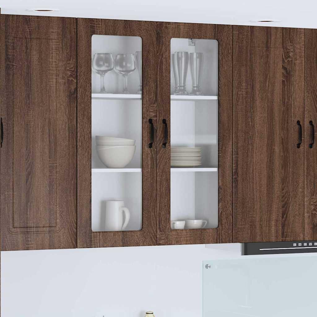 Vægskab til køkken Brun eg 80 x 31 x 100 cm Konstrueret træ billede