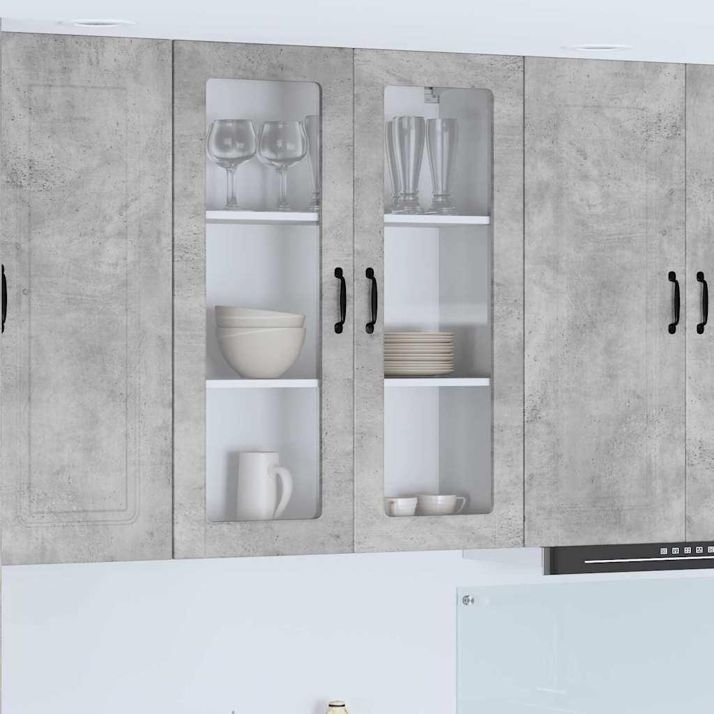 Vægskab til køkken Beton Grå 80 x 31 x 100 cm Konstrueret træ billede