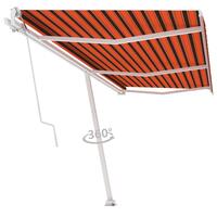 Fritstående markise 600x300 cm automatisk betjening orange/brun