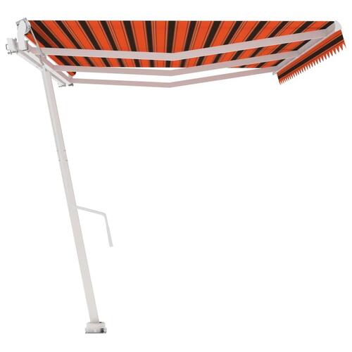 Fritstående markise 600x300 cm automatisk betjening orange/brun