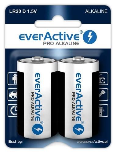 Batterier D LR20 alkalisk – everActive Pro Alkaline, 1,5 V, 2‑pak billede