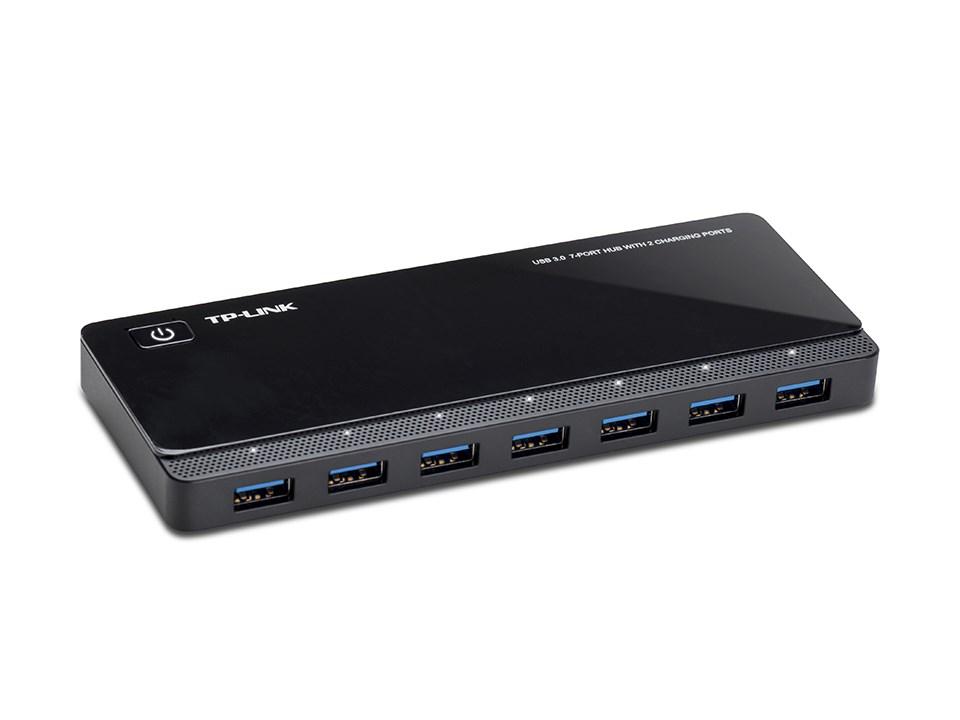 USB hub 9-ports TP-Link UH720 – USB 3.2 Gen 1, sort billede