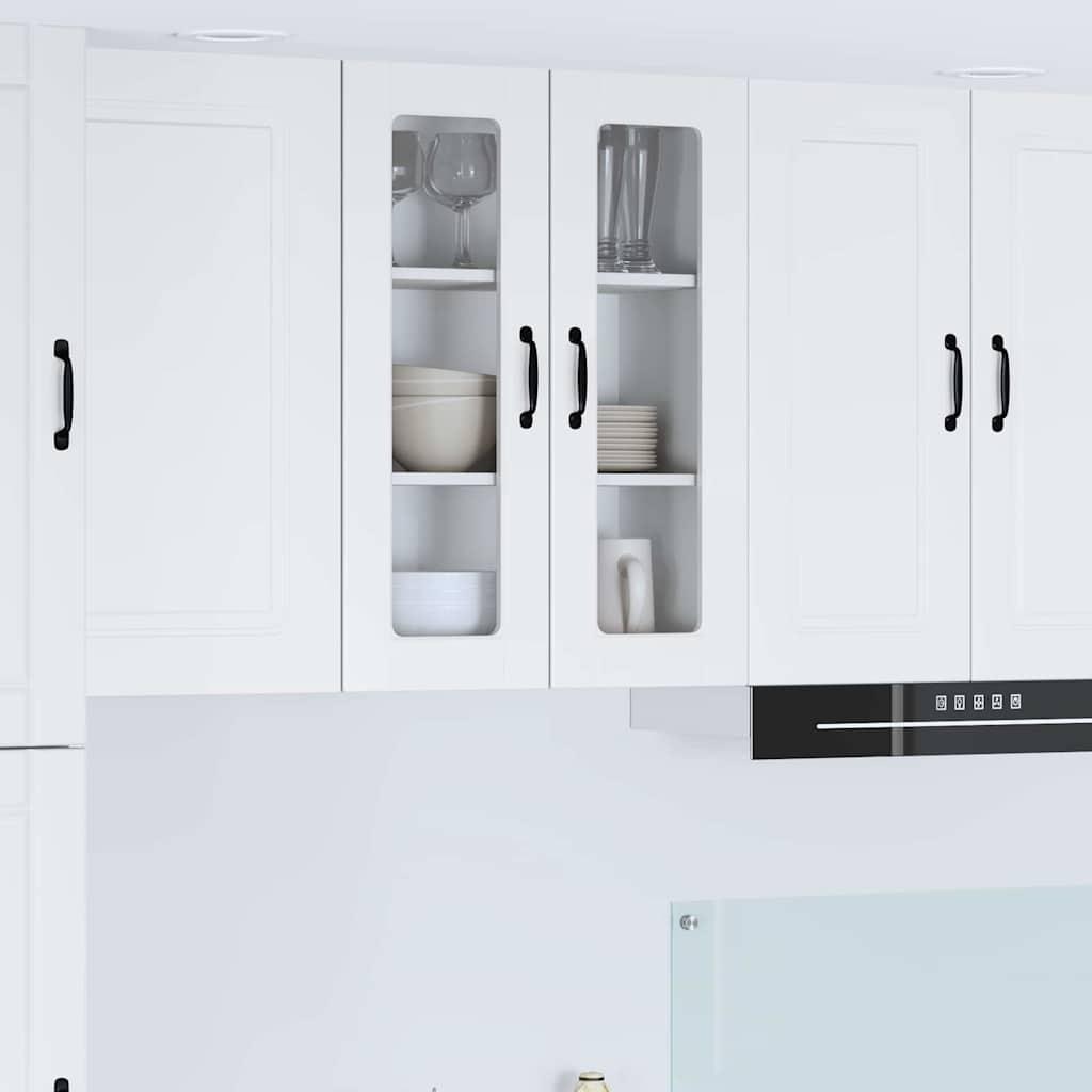 Vægskab til køkken med hylde Høj gloss hvid 60 x 31 x 80 cm billede
