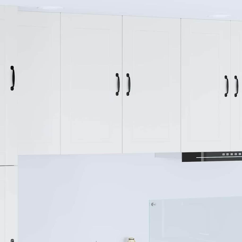 Vægskab til køkken med hylde Høj gloss hvid 80 x 31 x 80 cm billede