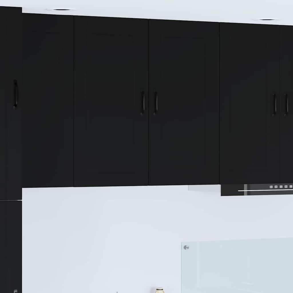 Vægskab til køkken med dør Sort 80 x 31 x 80 cm Konstrueret træ billede