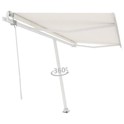Fritstående markise 400x350 cm automatisk betjening cremefarvet