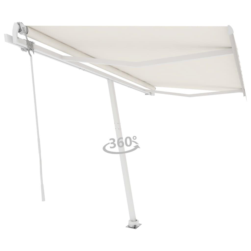Fritstående markise 400x350 cm automatisk betjening cremefarvet