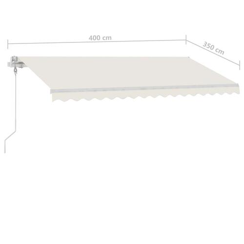 Fritstående markise 400x350 cm automatisk betjening cremefarvet