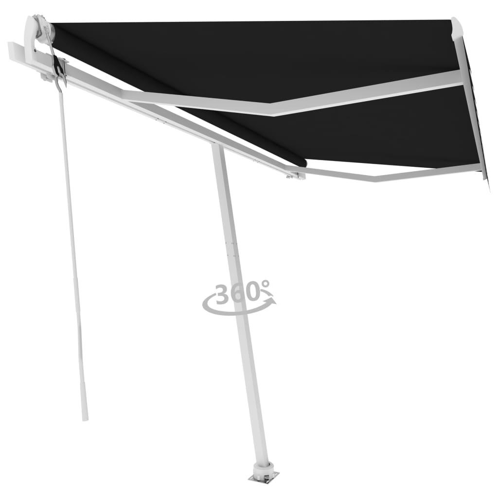 Fritstående markise 400x350 cm automatisk betjening antracitgrå