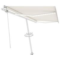 Markise m. LED + vindsensor 400x350 cm automatisk creme