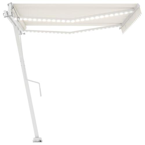 Markise m. LED + vindsensor 400x350 cm automatisk creme