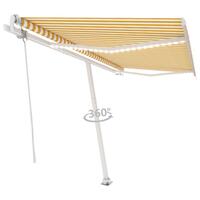 Markise m. LED + vindsensor 400x350 cm automatisk gul/hvid