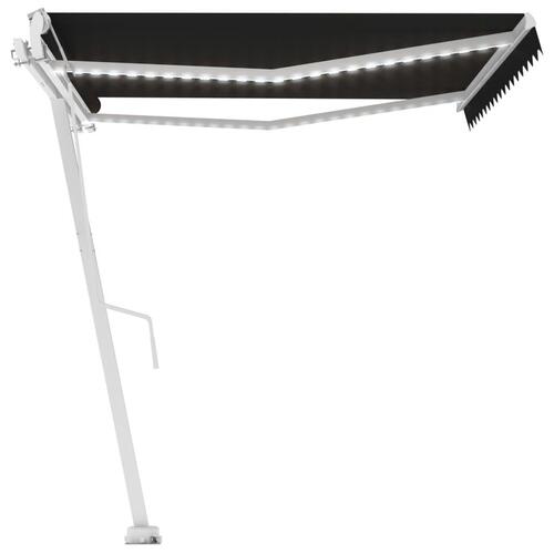 Markise m. LED + vindsensor 400x350 cm automatisk antracit