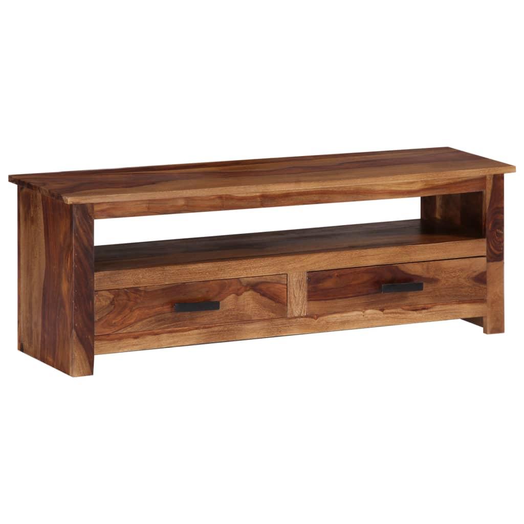 Tv-bord 118x30x40 cm massivt træ billede
